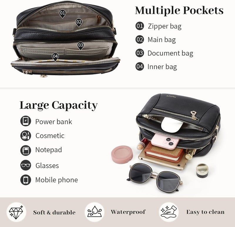 Makes Crossbody Purse for Women Small Crossbody Bags Trendy Vegan Leather with Adjustable Shoulder Straps Gift for Mother Wife Mom - Image 5